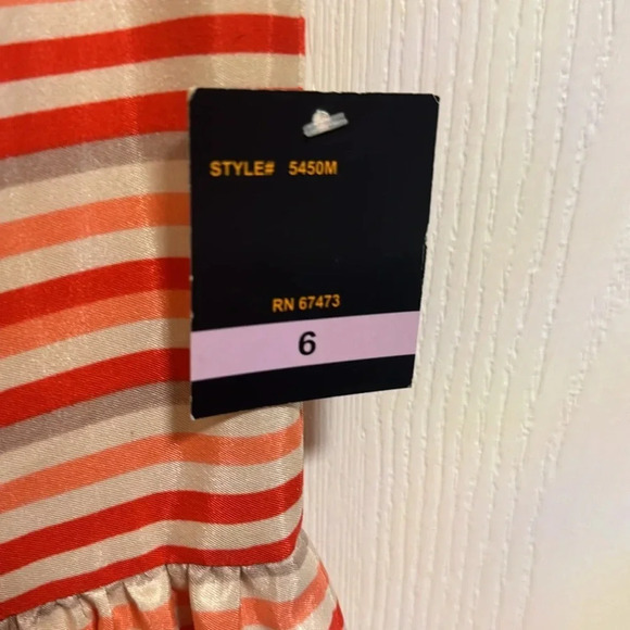 NWT Girls Striped Sleeveless Size 6 Dress Party Flowy Semi Formal Wedding Party - Picture 4 of 8